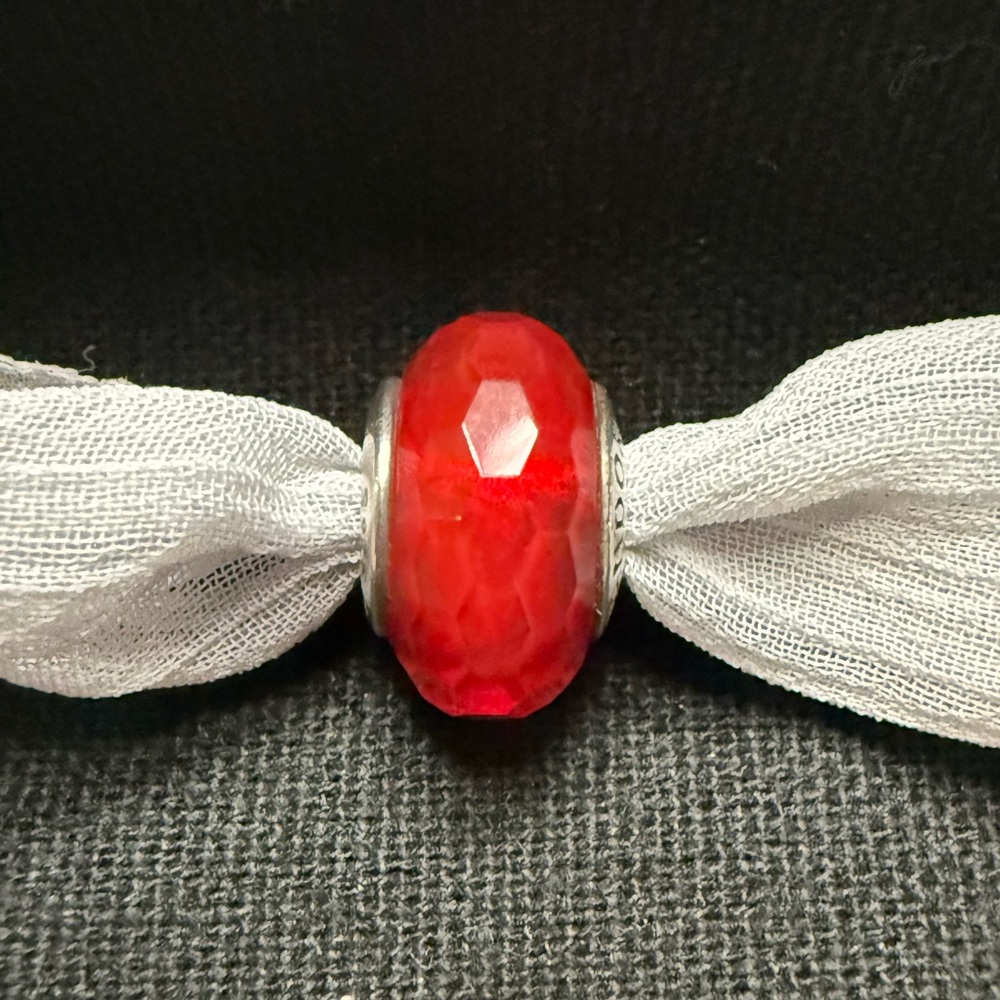 Retired Pandora Red Fascinating Faceted Murano Charm